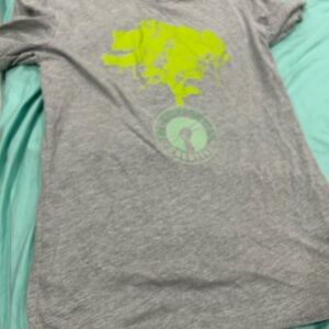 Gray T-Shirt with Neon Green Tree Design